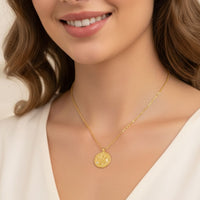 Zodiac Birthstone Talisman Necklace Leo Gold-1