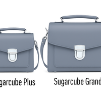 Handmade Leather Sugarcube Handbag - Lilac Grey-2