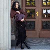 Handmade Leather Satchel - Marsala Red-1