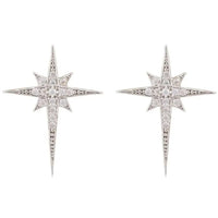North Star Small Stud Earrings Silver-0