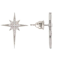 North Star Small Stud Earrings Silver-2