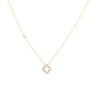 Open Clover Pendant Necklace-3