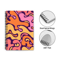 Orange and Pink Funky A5 Spiral Notebook