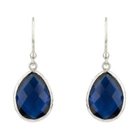Petite Drop Earrings Sapphire Hydro Silver-0