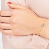 Pisa Mini Teardrop Bracelet Gold Blue Topaz-1