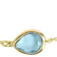 Pisa Mini Teardrop Bracelet Gold Blue Topaz-2