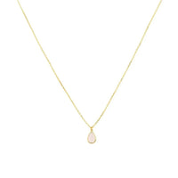 Gold mini teardrop pendant necklace with small teardrop charm