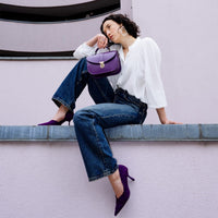 Olympia Handmade Leather Bag - Purple-1