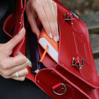 Handmade Leather Satchel - Red-1