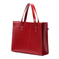 Handmade Leather Shopper - Red-1