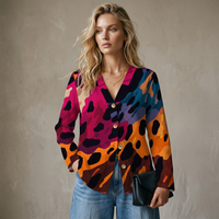 Multi Colour Leopard Print Buttoned Cardigan