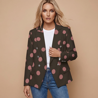 Brown Polka Dot Blazer Women's Casual Jacket