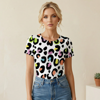 Women's Multi Color Leopard Print Bodysuit