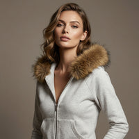 Women's Faux Fur Trim Full-Zip Hoodie
