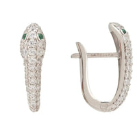 Snake Huggie Hoops Silver-0