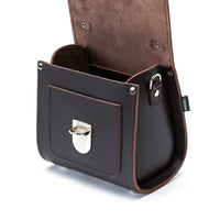 Handmade Leather Sugarcube Handbag - Dark Brown-4
