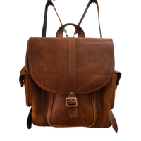 Men's Leather Tannery Backpack - Tan-2