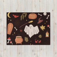 Black Fun Icon Halloween Blanket
