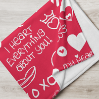 Red Hearts Valentine's Day Blanket