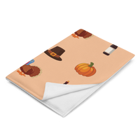 Orange Turkey Thanksgiving Blanket Fleece