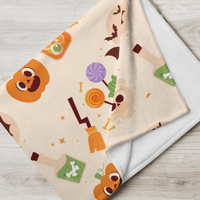 Orange Holiday Icon Halloween Blanket Fleece