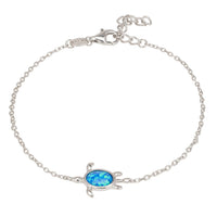 Turtle Blue Opalite Bracelet Silver-0