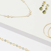 Tuscany Gemstone Drop Earring Gold Rose Quartz-3