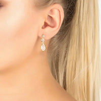 Tuscany Gemstone Drop Earring Gold Rose Quartz-1