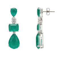 Valentina Drop Earrings Silver Colombian Emerald-2