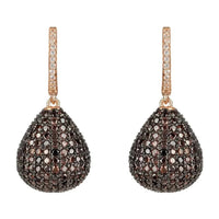 Valerie Pear Drop Gemstone Earring Rosegold Chocolate Cz-0
