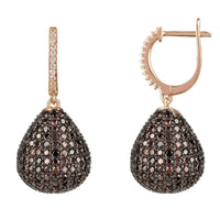 Valerie Pear Drop Gemstone Earring Rosegold Chocolate Cz-2