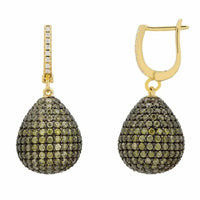 Valerie Pear Drop Gemstone Earrings Gold Peridot-2
