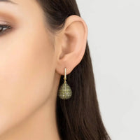 Valerie Pear Drop Gemstone Earrings Gold Peridot-1