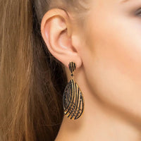 Vortex Teardrop Earring Black Cz-1