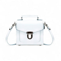 Handmade Leather Sugarcube Handbag - White-0