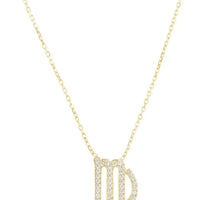 Zodiac Star Sign Pendant Necklace Gold Virgo-0