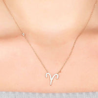 Zodiac Star Sign Pendant Necklace Silver Aries-1