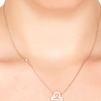 Zodiac Star Sign Pendant Necklace Silver Libra-1