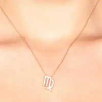 Zodiac Star Sign Pendant Necklace Silver Virgo-1