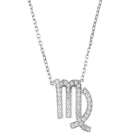 Zodiac Star Sign Pendant Necklace Silver Virgo-0