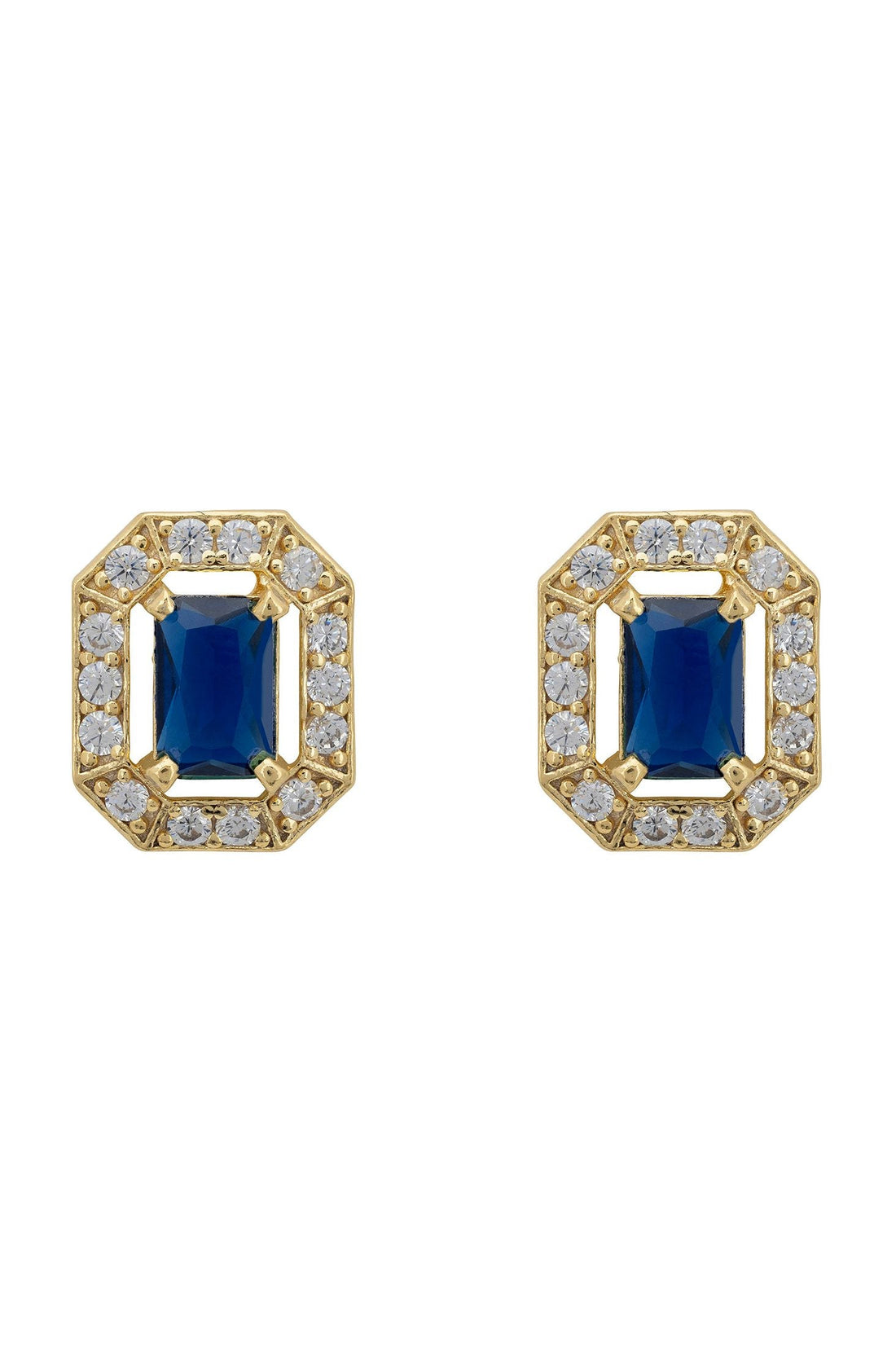 Whistledown Gemstone Stud Earrings Sapphire Gold-0