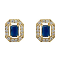 Whistledown Gemstone Stud Earrings Sapphire Gold-0