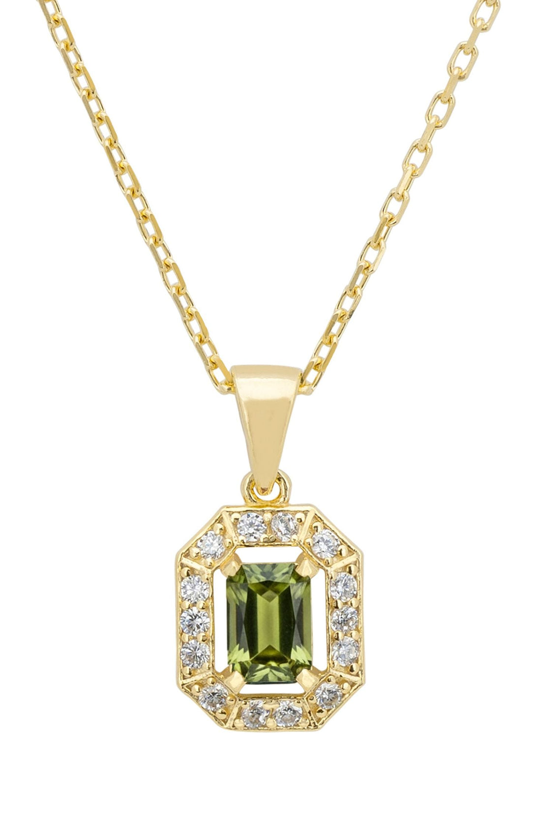Whistledown Gemstone Pendant Necklace Peridot Gold-0