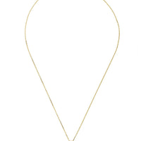 Gold hamsa hand pendant necklace with blue opal pendant on a long chain