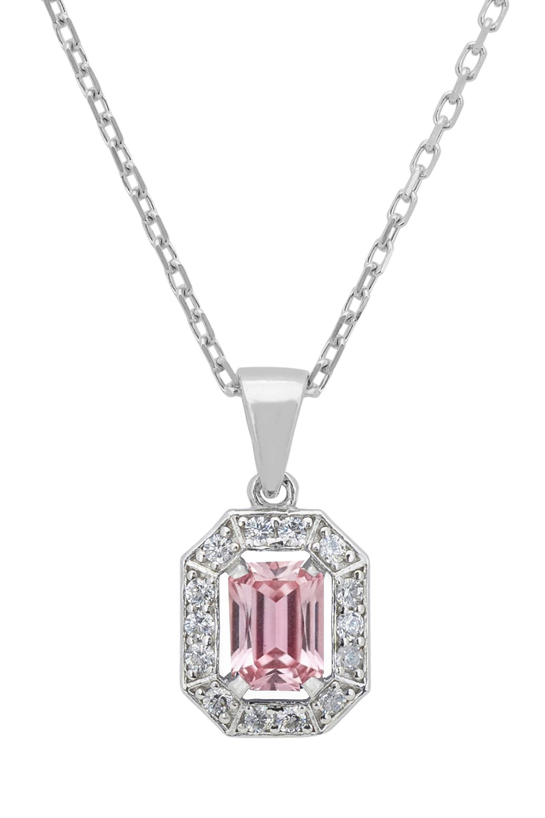Whistledown Gemstone Pendant Necklace Morganite Silver-0