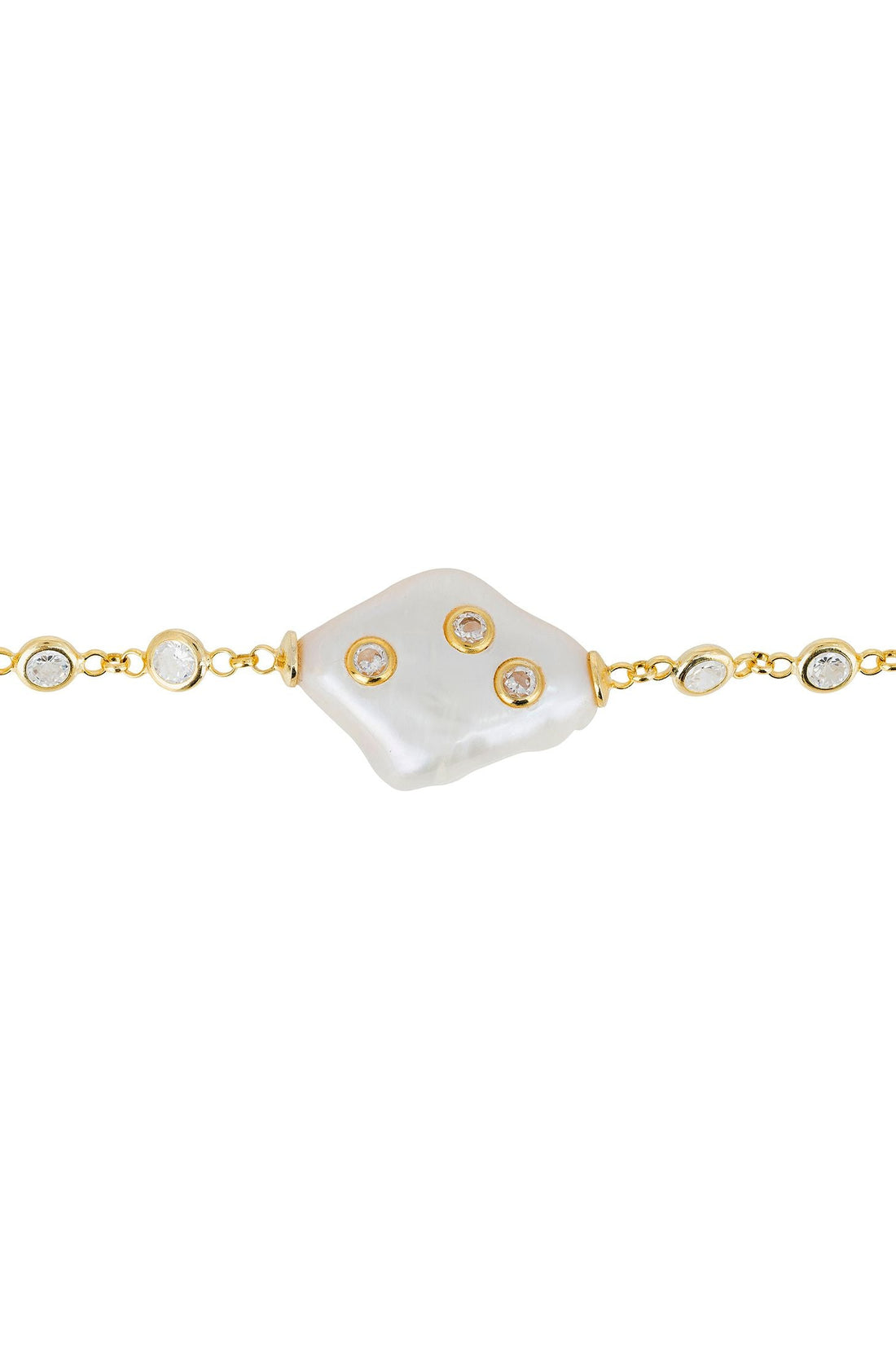 Polka Dot Baroque Pearl Bracelet Gold-2