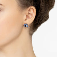 Great Gatsby Stud Earrings Sapphire Silver-1