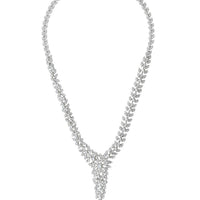 Marquise Statement Necklace Pearl Silver-2