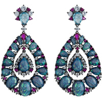 Paloma Green Opal Drop Earrings Oxidised-0