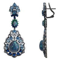 Mariana Green Opal Drop Earrings Oxidised-2